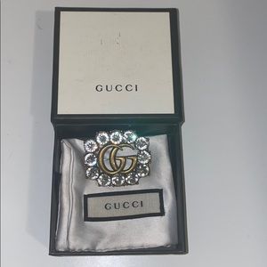 Gucci GG crystal brooch